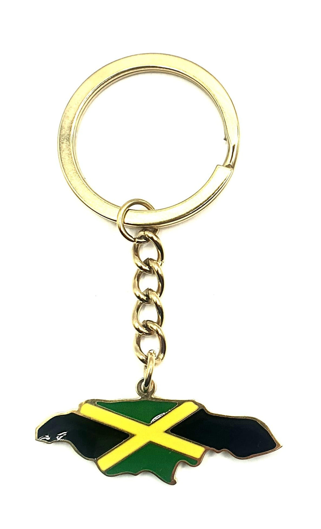 Jamaica Jamaican Caribbean Gold Country Flag Country Flag Key Ring Metal Enamel Keyring