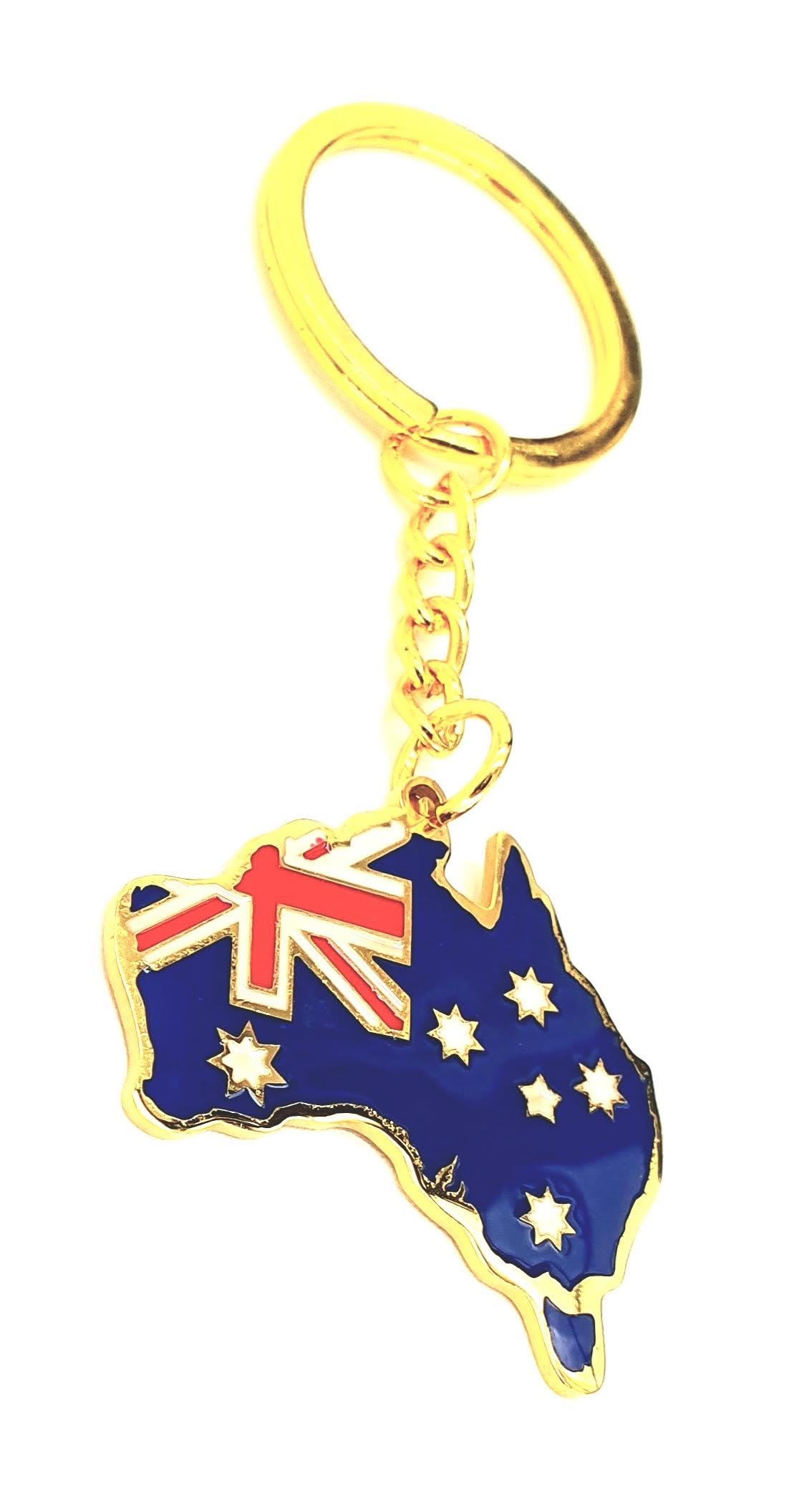 Australia Australian Gold Country Flag Key Ring Metal Enamel Keyring Oceania