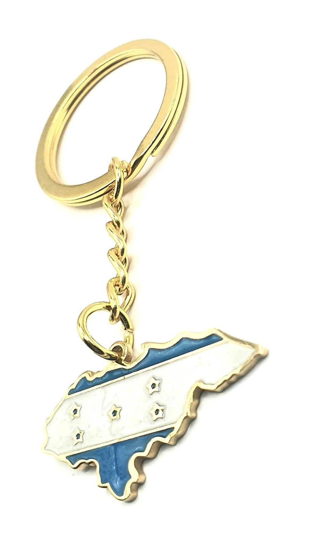 Honduras Central America Gold Key Ring Chain Country Flag Metal Enamel Keyring