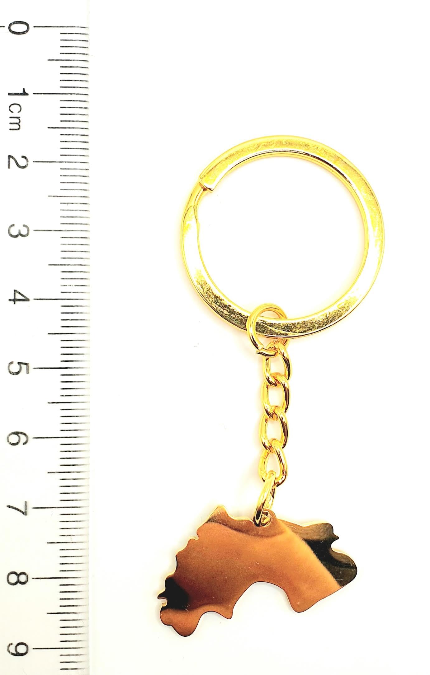 Guinea West Africa Gold Key Ring Chain Country Flag Metal Enamel Keyring