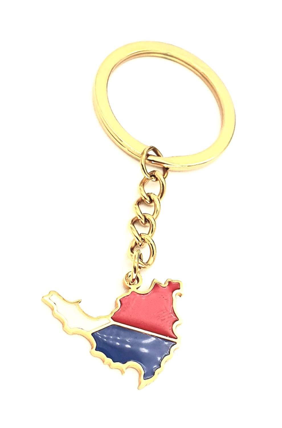 Saint Martin Sint Maarten Map Outline Caribbean Gold Country Flag Country Flag Key Ring Chain Metal Enamel Keyring