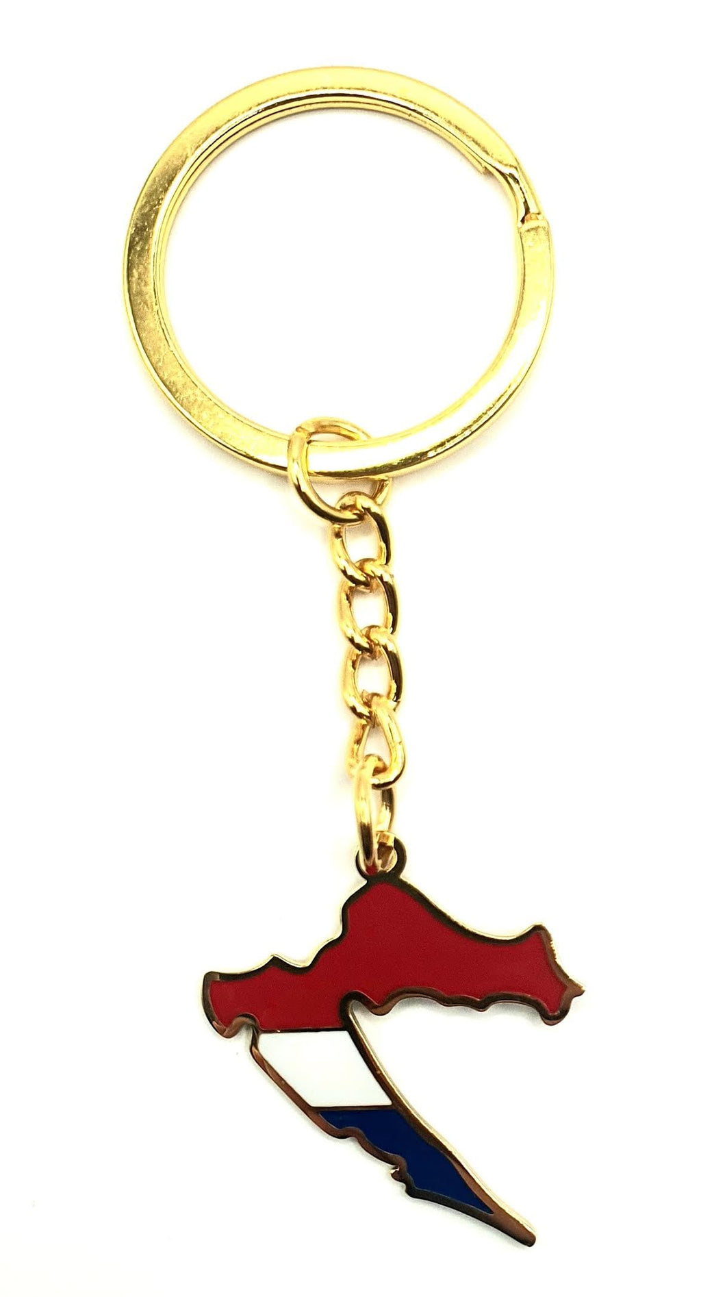 SNS Components Croatia Croatian Europe EU Balkan European Gold Key Ring Chain Country Flag Metal Enamel Keyring