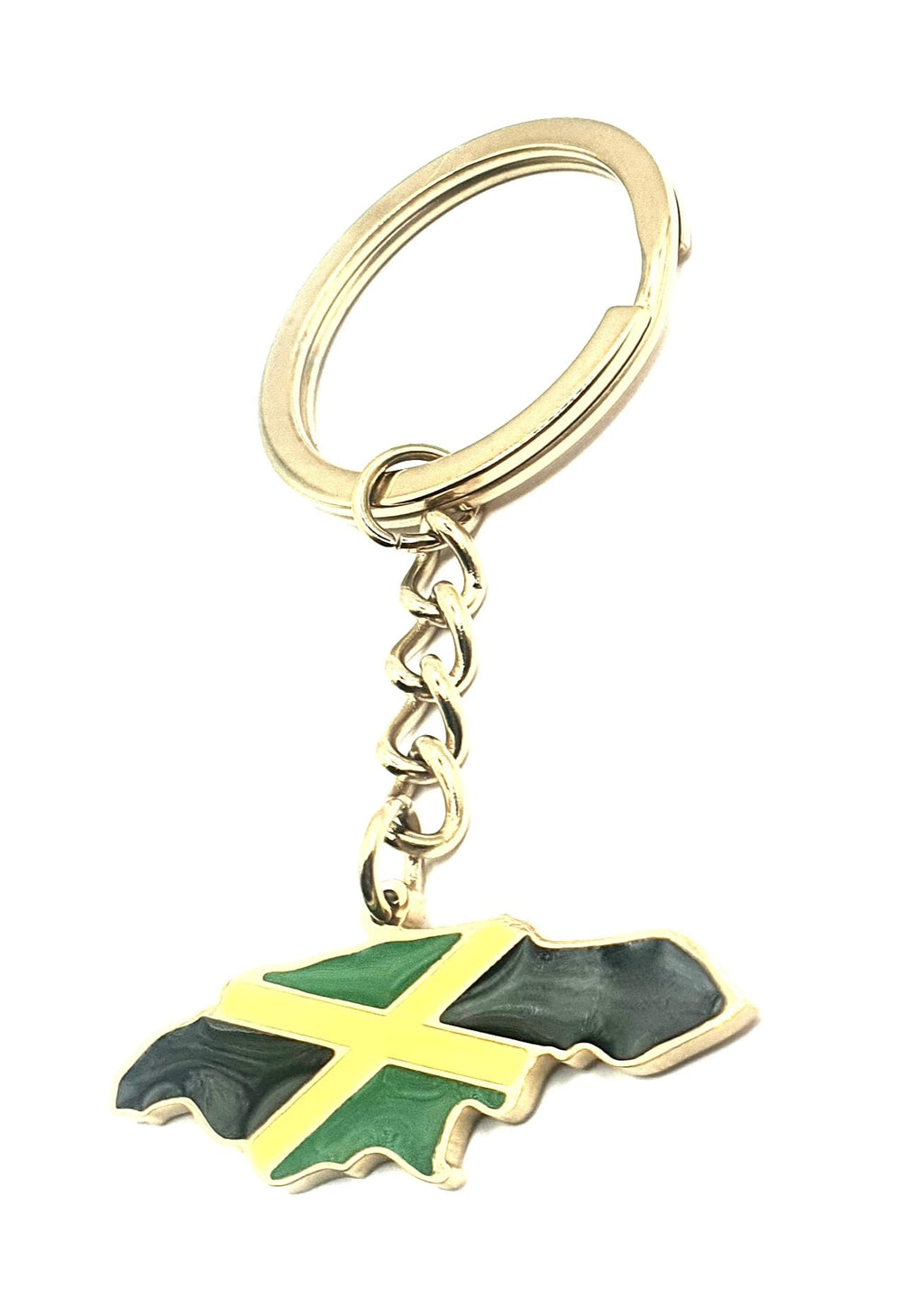 Jamaica Jamaican Caribbean Gold Country Flag Country Flag Key Ring Metal Enamel Keyring
