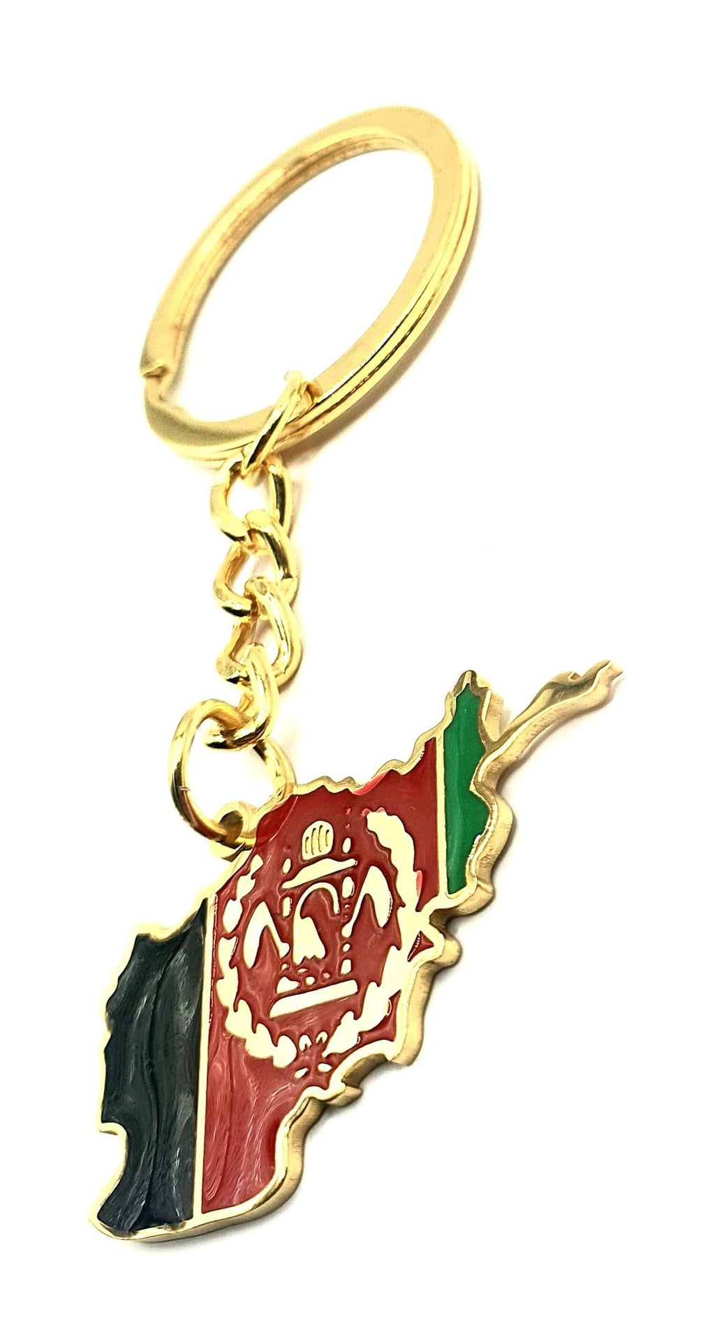 Afghanistan Afghan Middle East Gold Country Flag Key Ring Metal Enamel Keyring