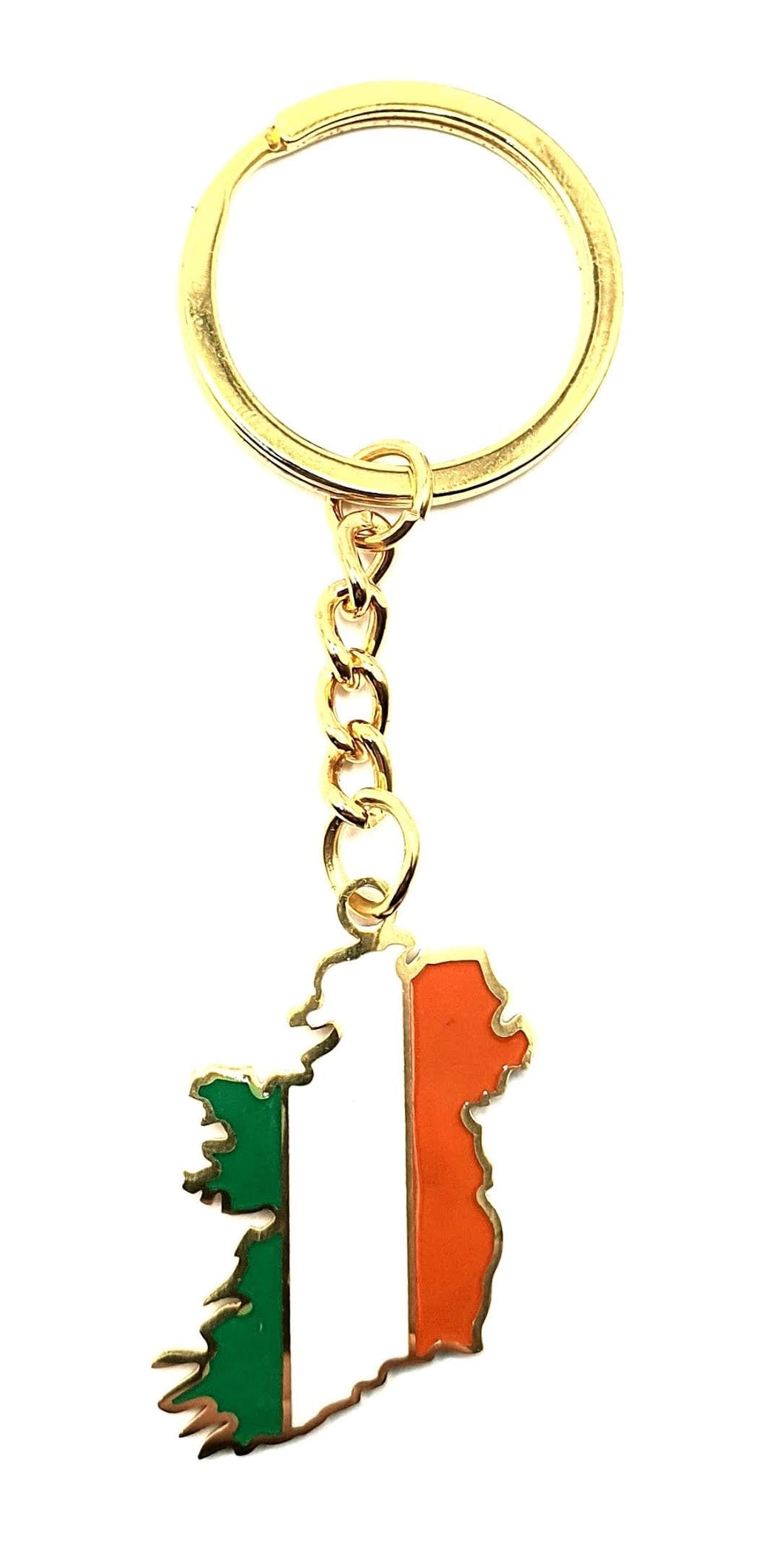 Ireland Irish Map Outline EU Europe Eire United Kingdom Gold Country Flag Country Flag Key Ring Chain Metal Enamel Keyring