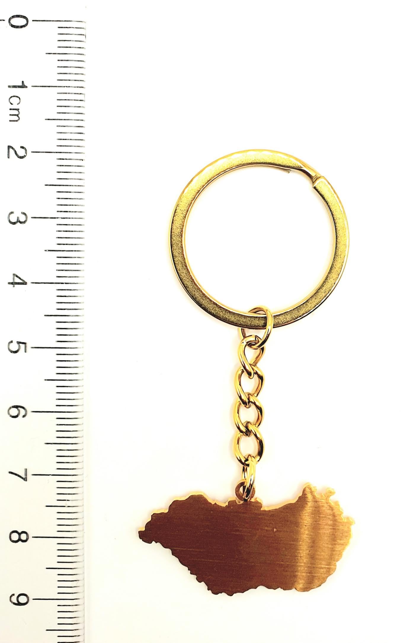 SNS Components Hungary Hungarian Magyar EU Europe Eastern Gold Key Ring Chain Country Flag Metal Enamel Keyring