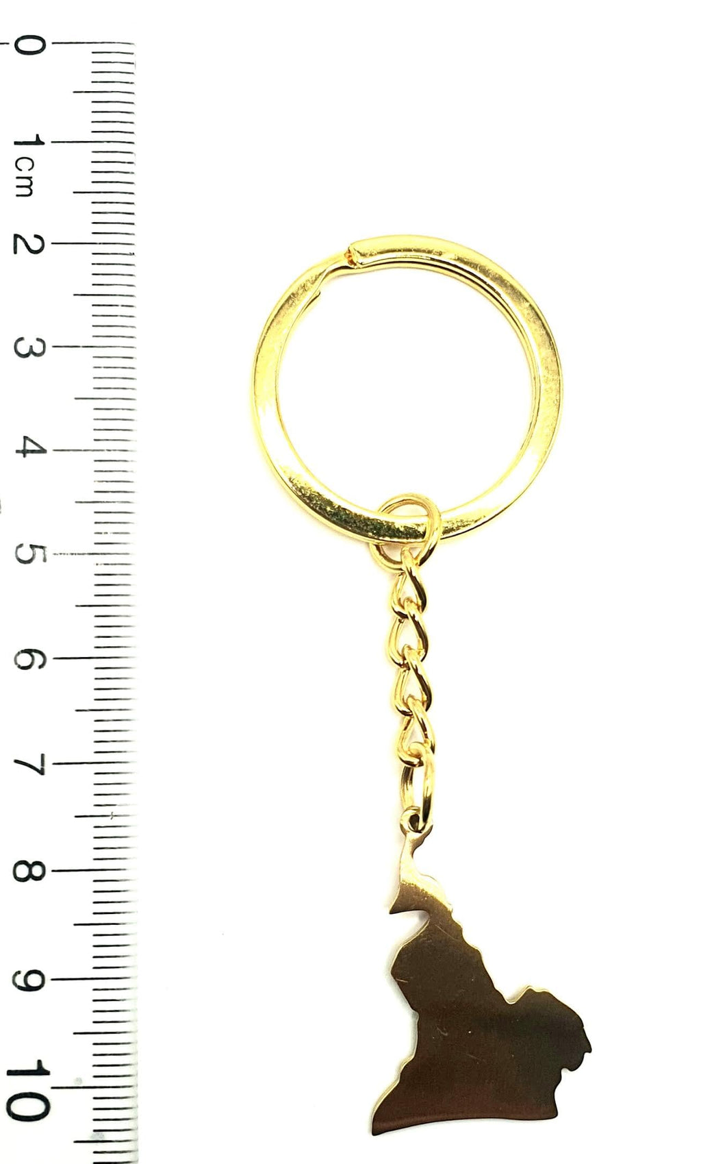 Cameroon Central Africa Gold Key Ring Chain Country Flag Metal Enamel Keyring