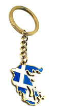 Greece Greek Map Outline Hellenic EU European Europe Balkan Balkans Gold Country Flag Key Ring Chain Metal Enamel Keyring
