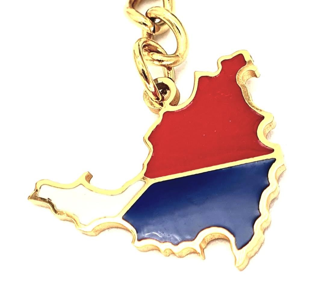 Saint Martin Sint Maarten Map Outline Caribbean Gold Country Flag Country Flag Key Ring Chain Metal Enamel Keyring