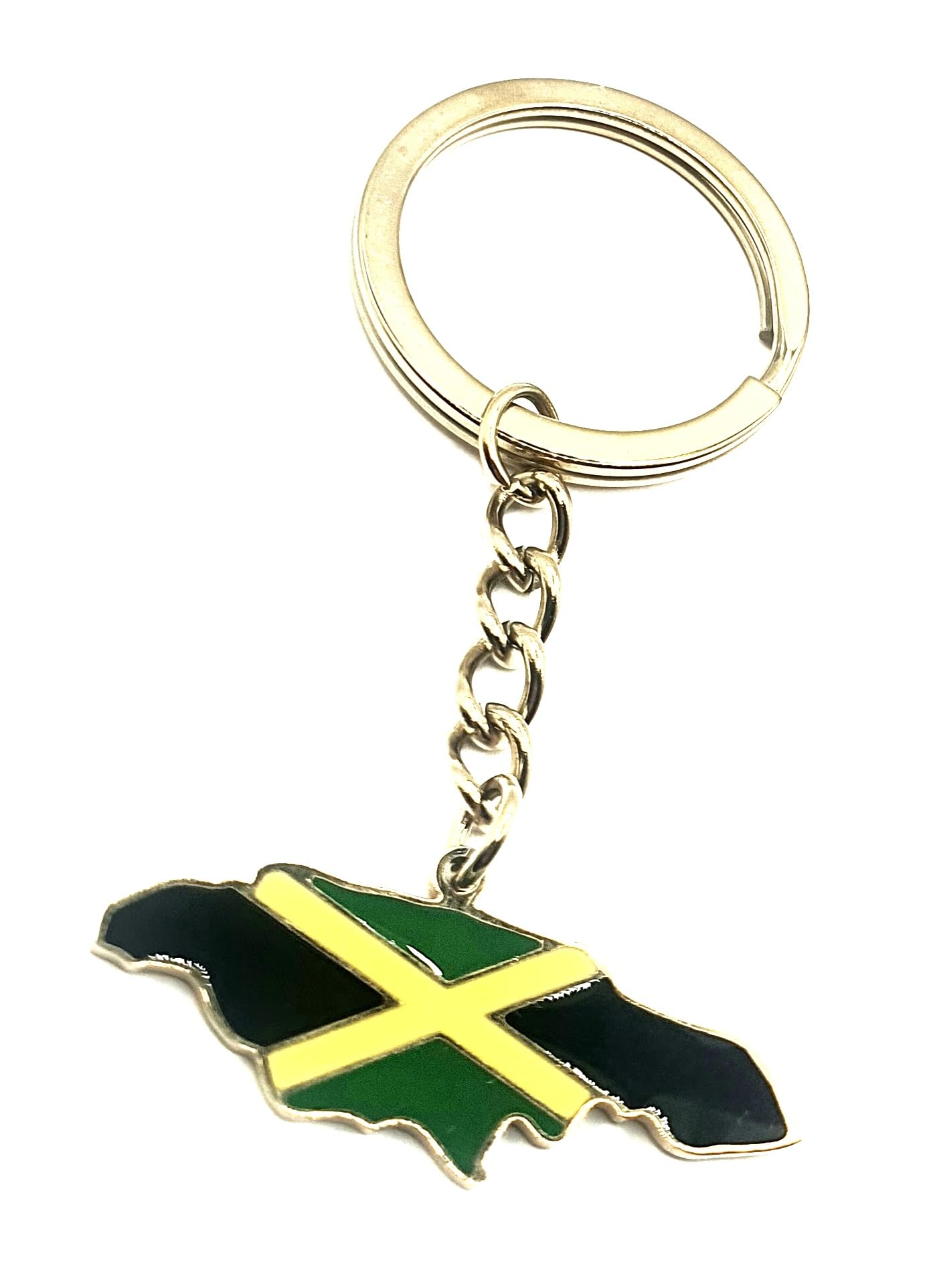 Jamaica Jamaican Caribbean Gold Country Flag Country Flag Key Ring Metal Enamel Keyring