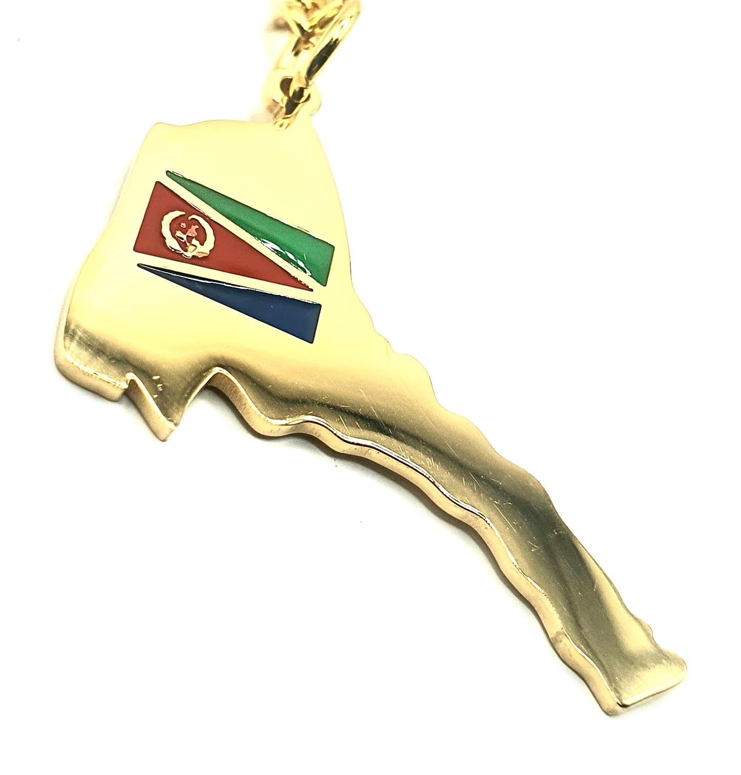 Eritrea Africa Gold Key Ring Chain Country Flag Metal Enamel Keyring