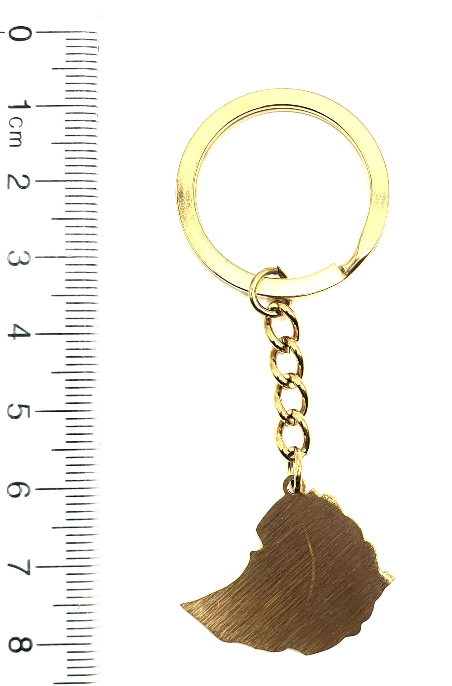 Ethiopia Ethiopian Africa African Gold Country Flag Key Ring Chain Metal Enamel Keyring