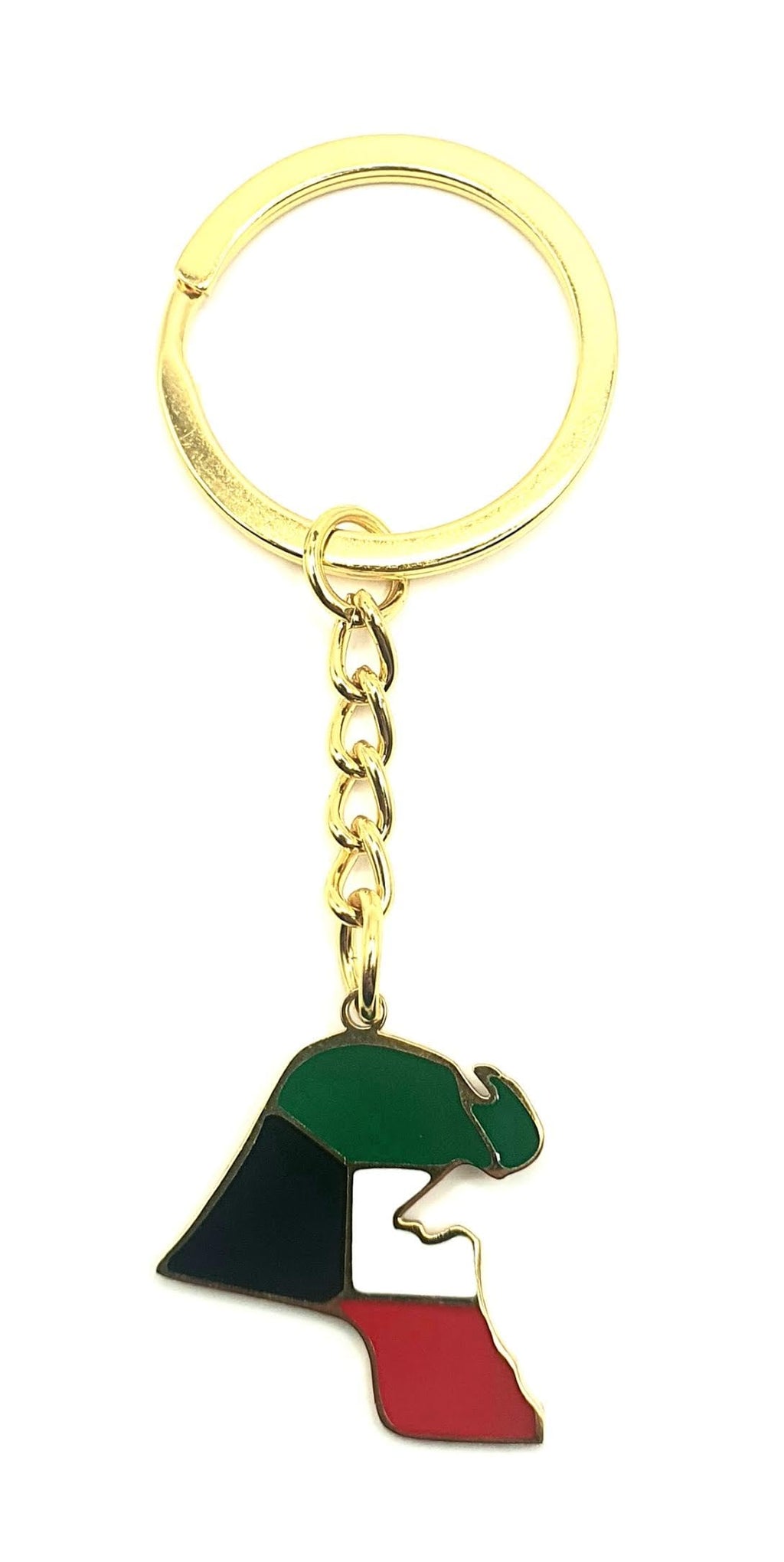 Kuwait Kuwati Middle East Gold Key Ring Chain Country Flag Metal Enamel Keyring