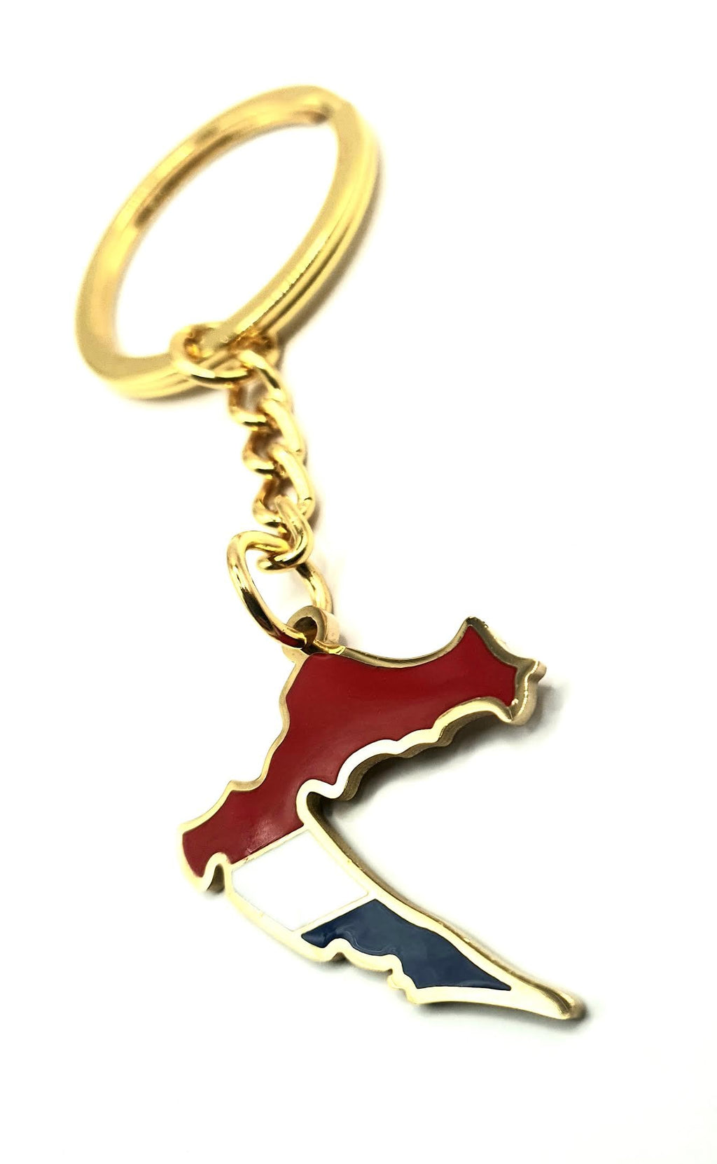 SNS Components Croatia Croatian Europe EU Balkan European Gold Key Ring Chain Country Flag Metal Enamel Keyring