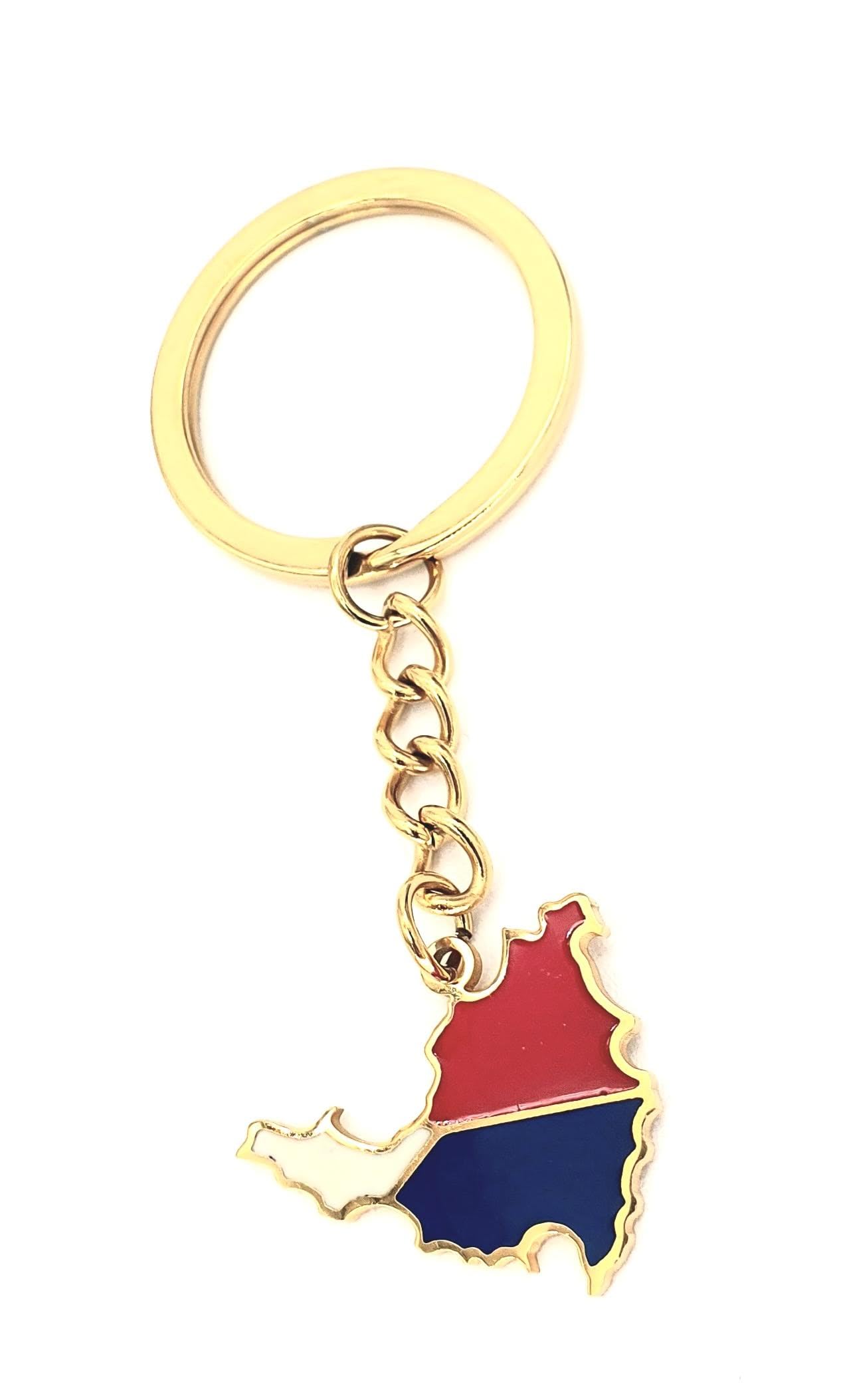 Saint Martin Sint Maarten Map Outline Caribbean Gold Country Flag Country Flag Key Ring Chain Metal Enamel Keyring