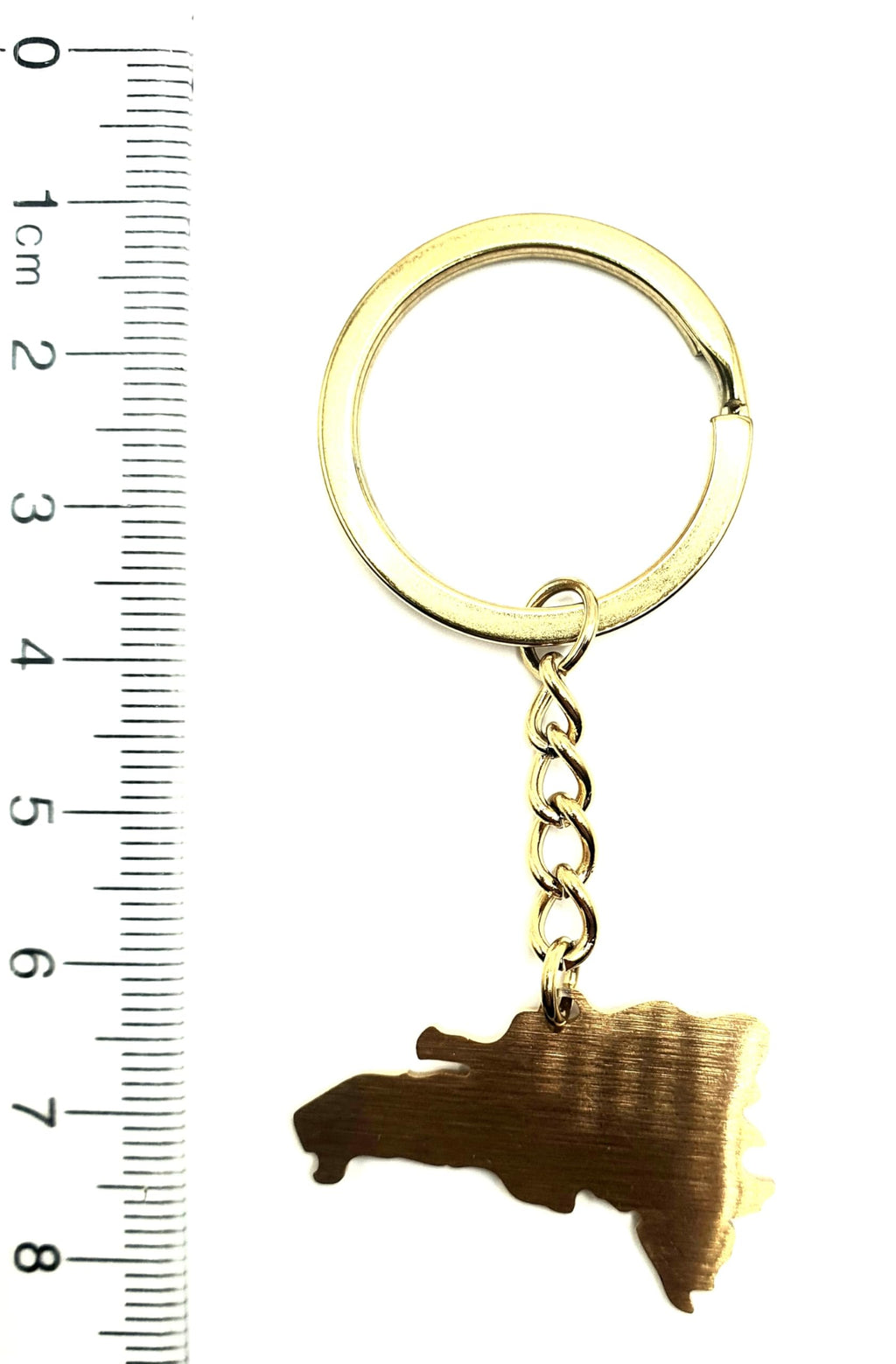 Dominican Republic Caribbean Gold Country Flag Key Ring Chain Metal Enamel Keyring