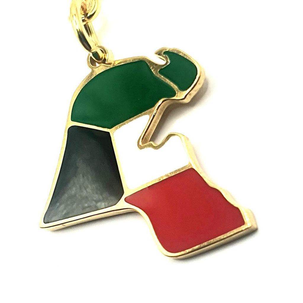 Kuwait Kuwati Middle East Gold Key Ring Chain Country Flag Metal Enamel Keyring