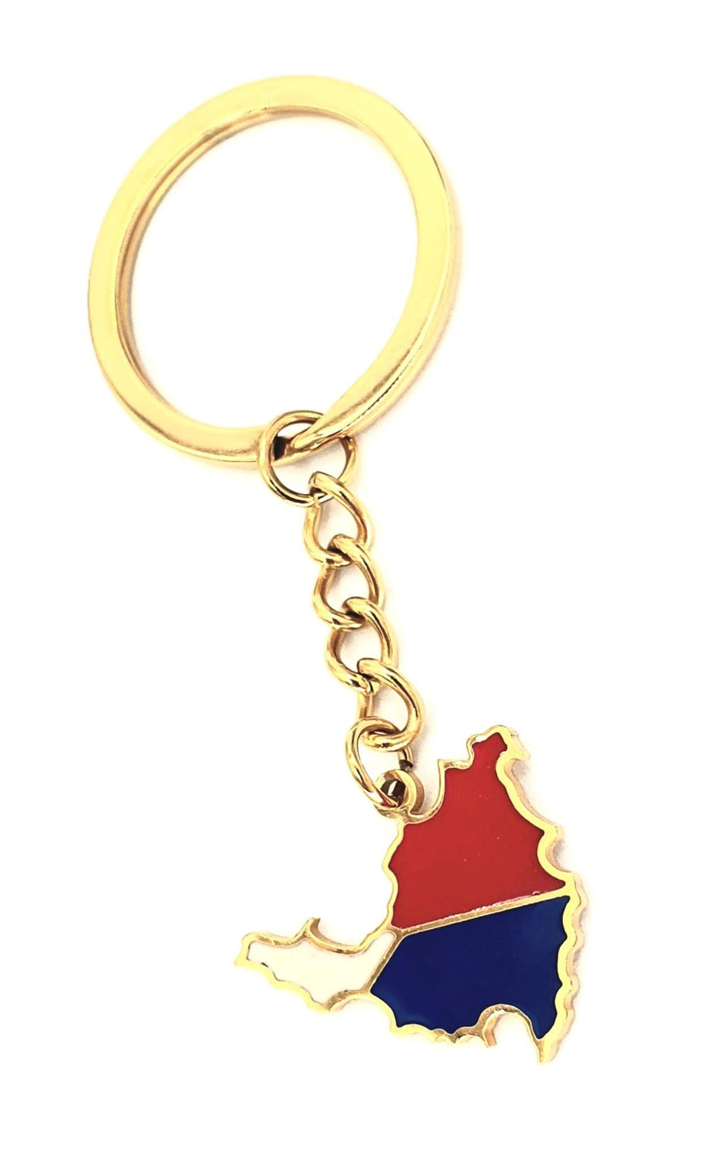 Saint Martin Sint Maarten Map Outline Caribbean Gold Country Flag Country Flag Key Ring Chain Metal Enamel Keyring