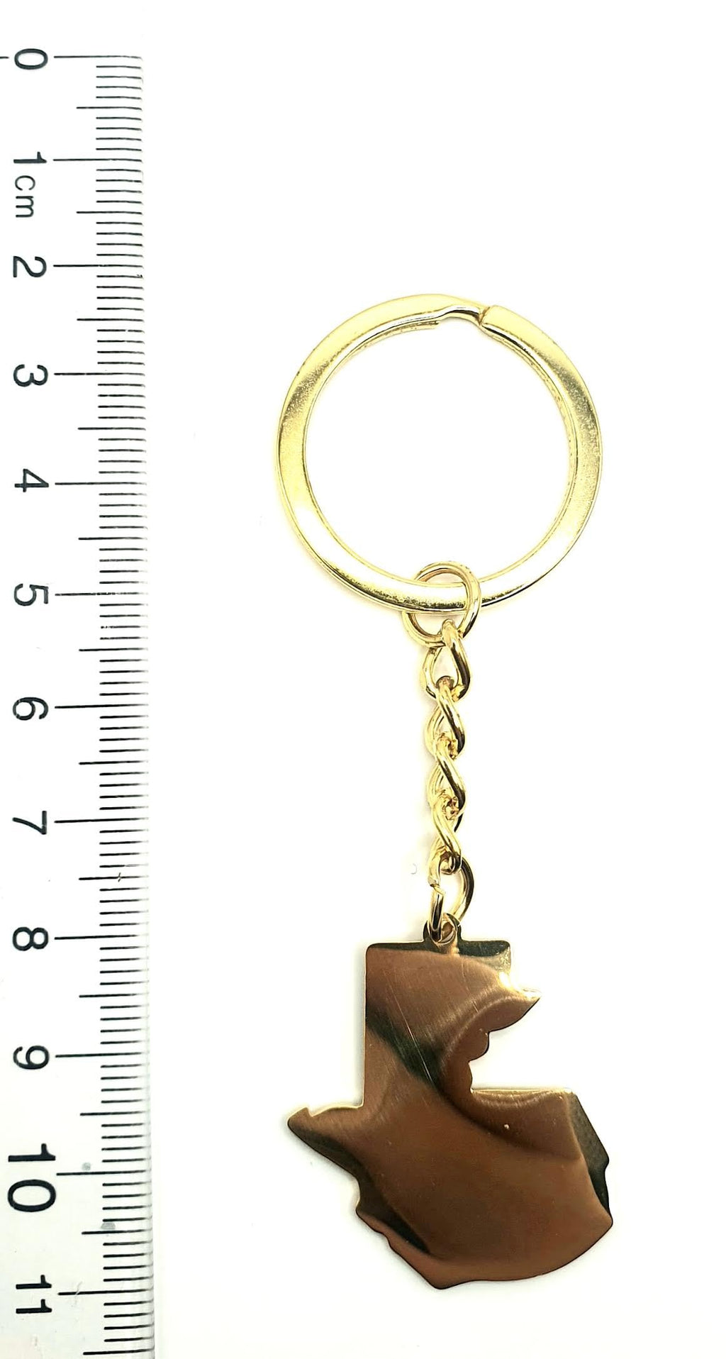 Guatemala Gold Country Map Flag Key Ring Chain Metal Enamel Keyring