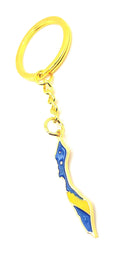 Curacao Caribbean Gold Key Ring Chain Country Flag Metal Enamel Keyring