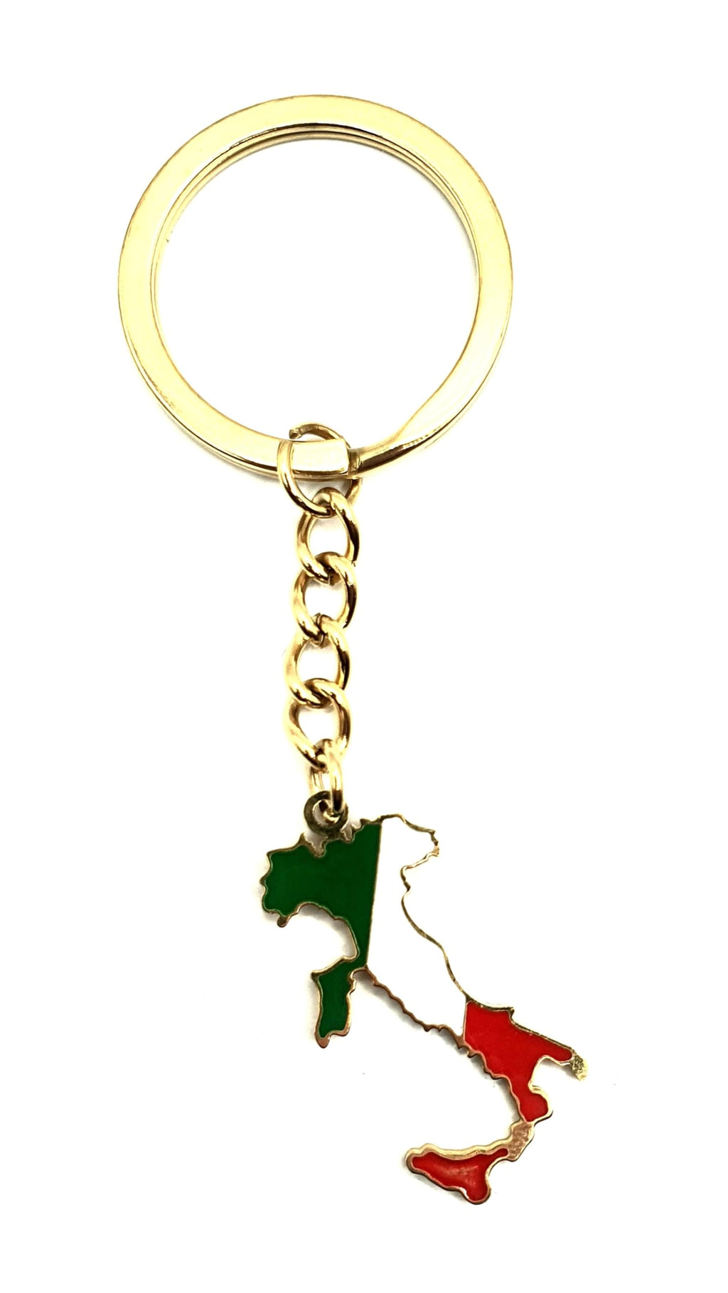 SNS Components Italy Italian EU Europe Mediterranean Gold Country Flag Key Ring Metal Enamel Keyring