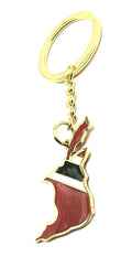 SNS Components Trinidad and Tobago Caribbean Gold Key Ring Chain Country Flag Metal Enamel Keyring