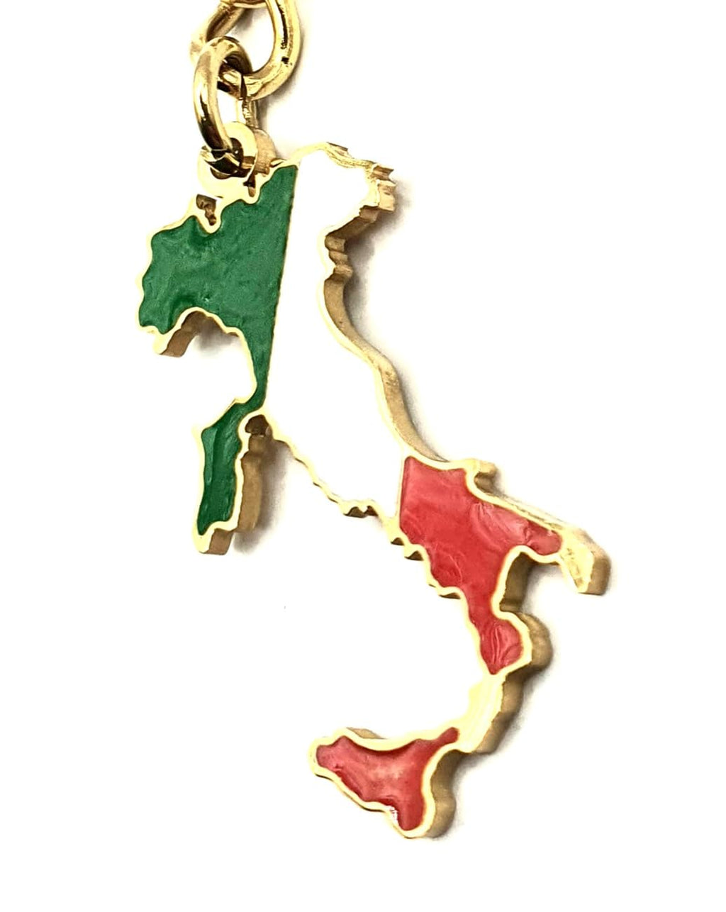 SNS Components Italy Italian EU Europe Mediterranean Gold Country Flag Key Ring Metal Enamel Keyring