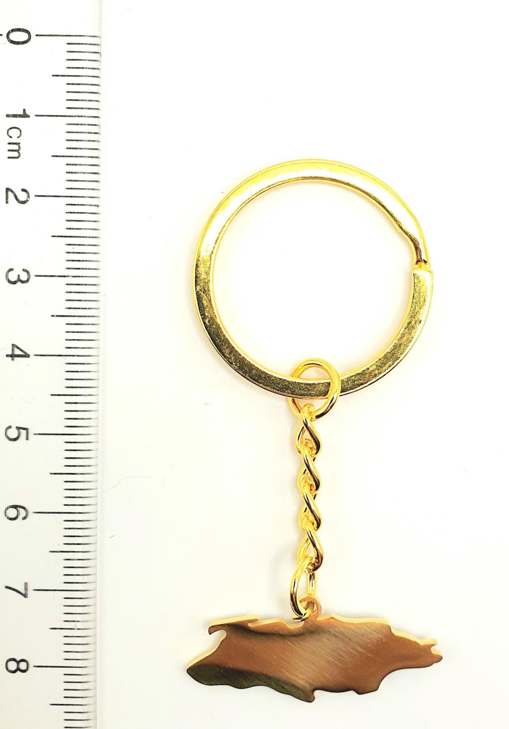 Bahamas Caribbean Gold Key Ring Chain Country Flag Metal Enamel Keyring