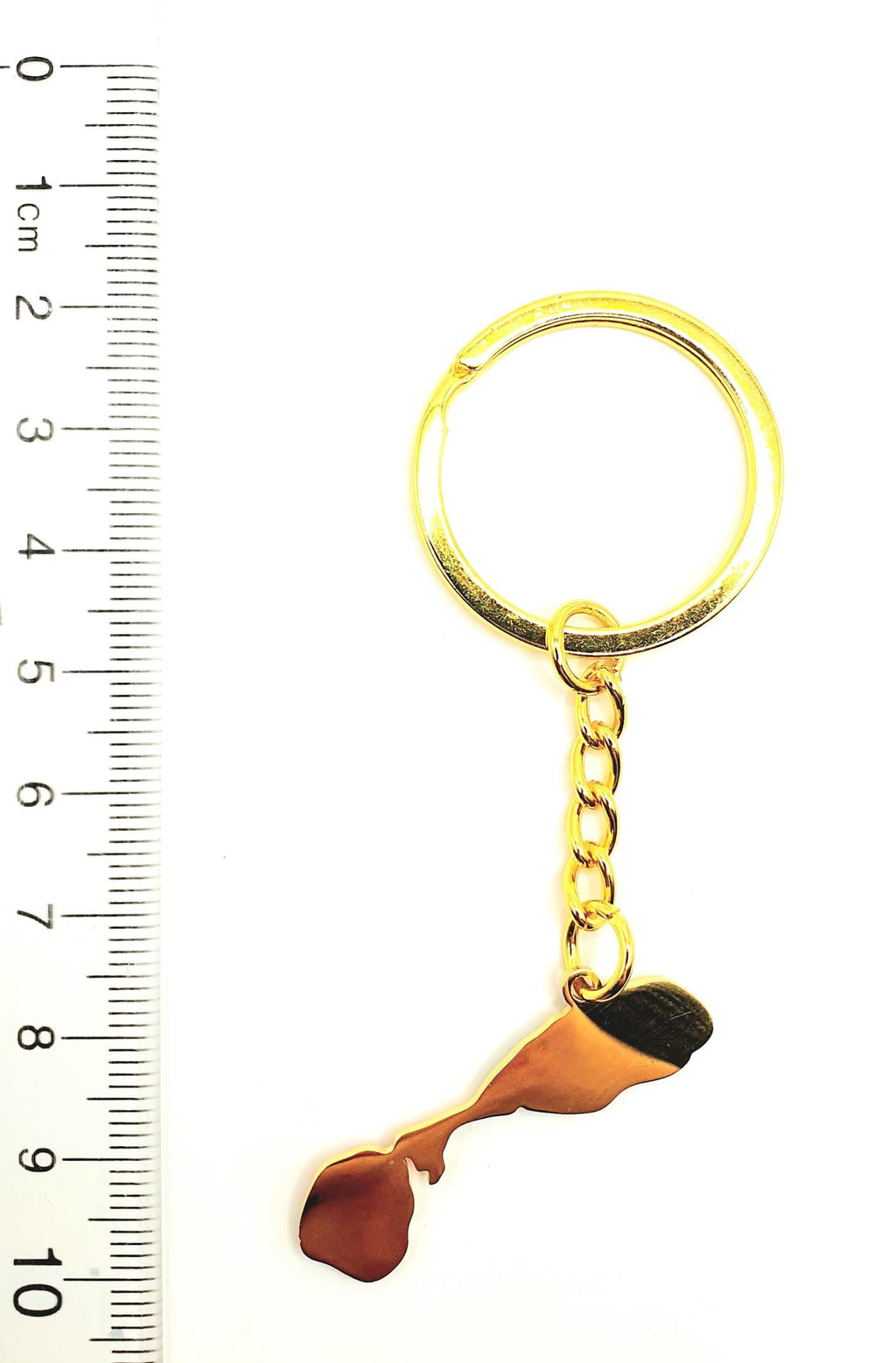 Saint Kitts and Nevis Caribbean Map Outline Gold Country Flag Key Ring Chain Metal Enamel Keyring