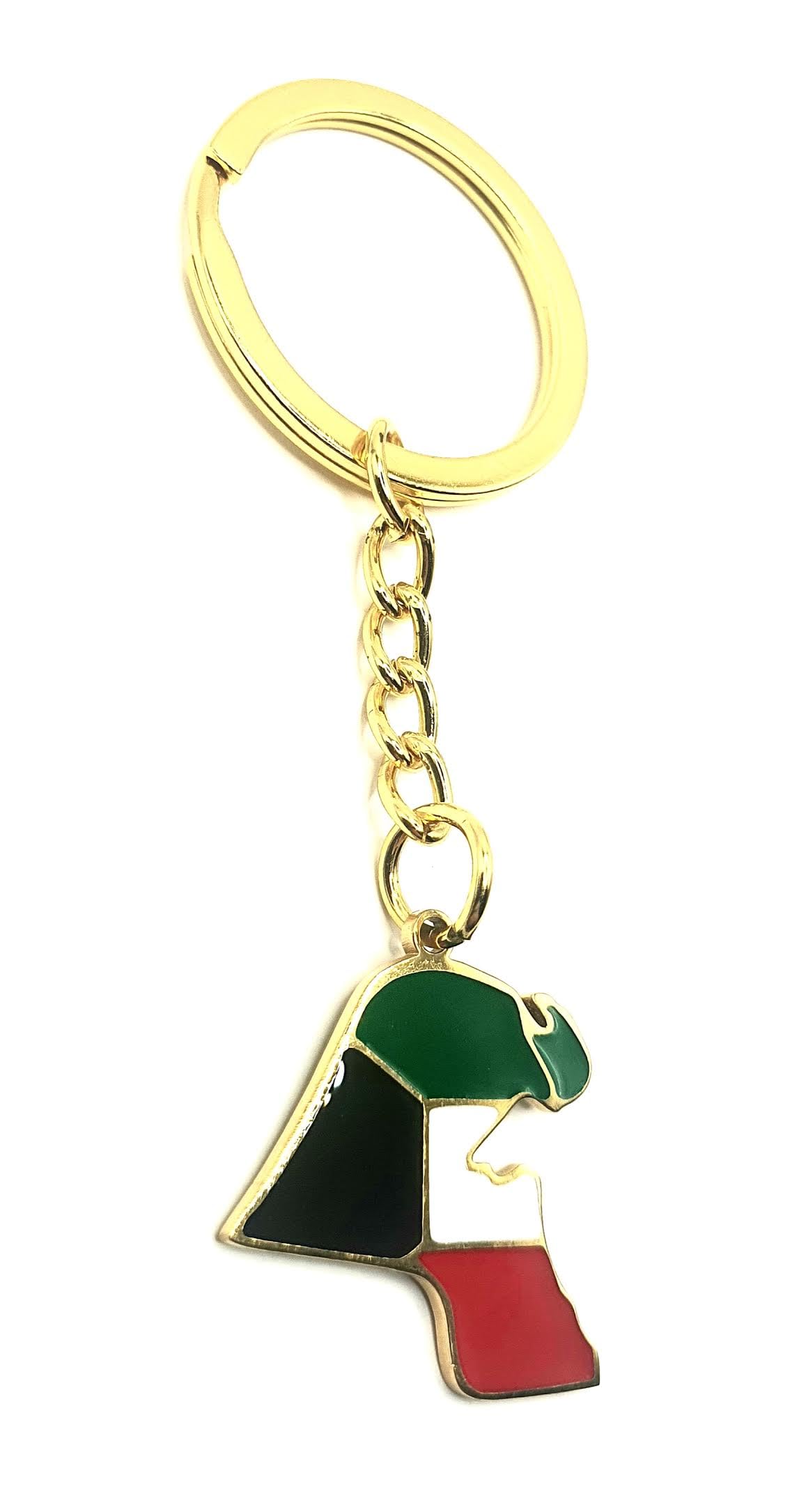 Kuwait Kuwati Middle East Gold Key Ring Chain Country Flag Metal Enamel Keyring