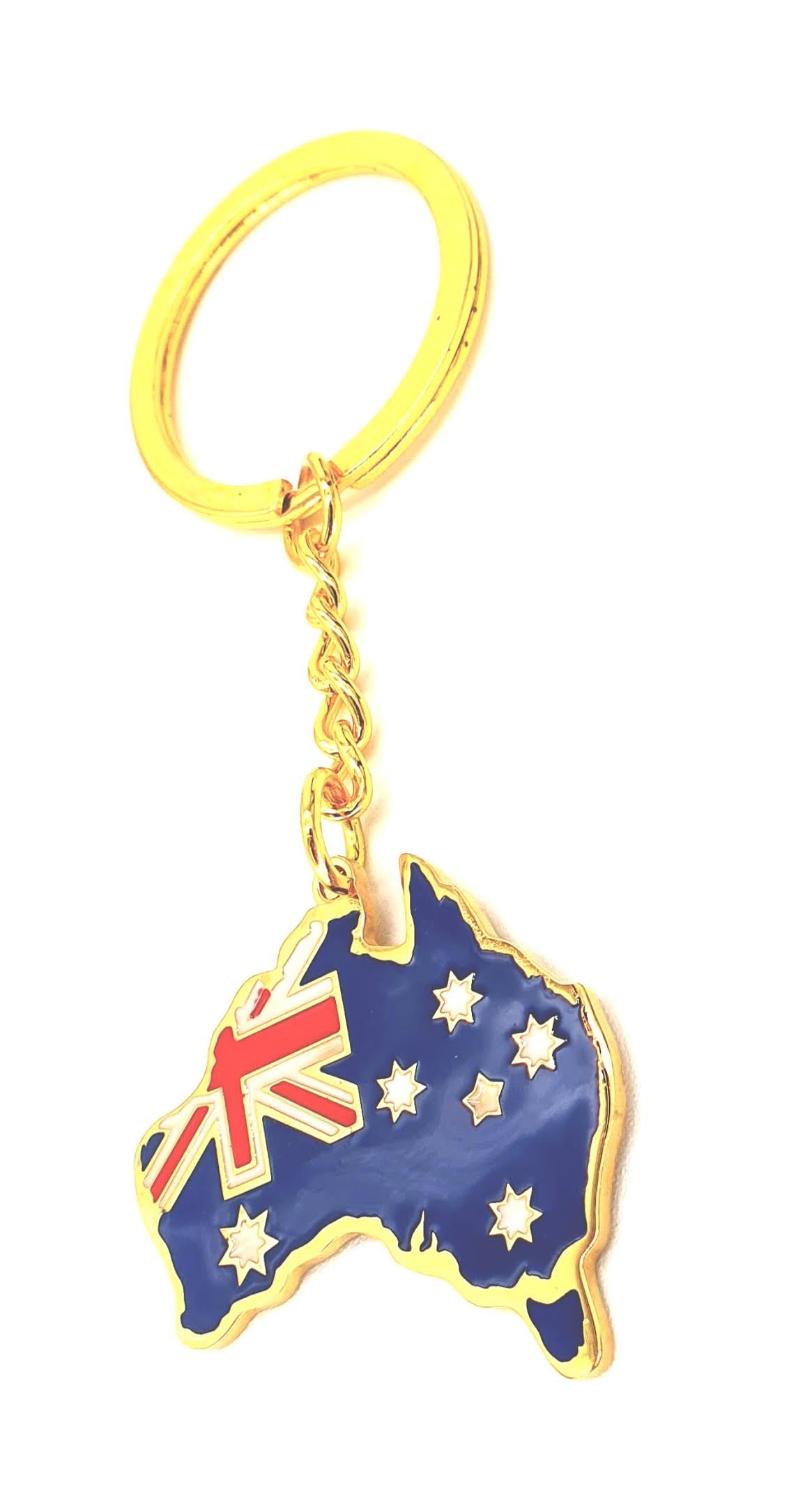 Australia Australian Gold Country Flag Key Ring Metal Enamel Keyring Oceania