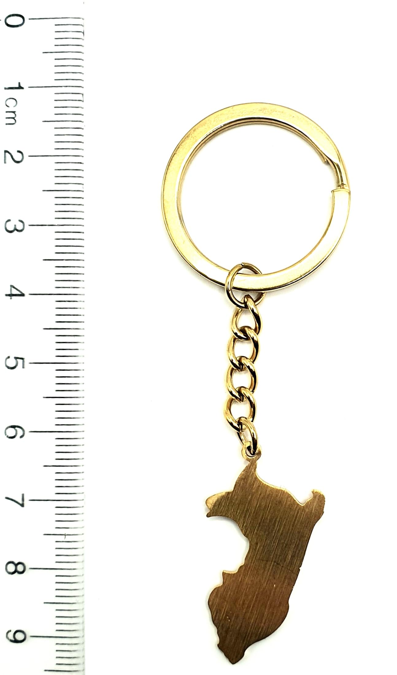 Peru South American America Latin Gold Country Flag Key Ring Chain Metal Enamel Keyring