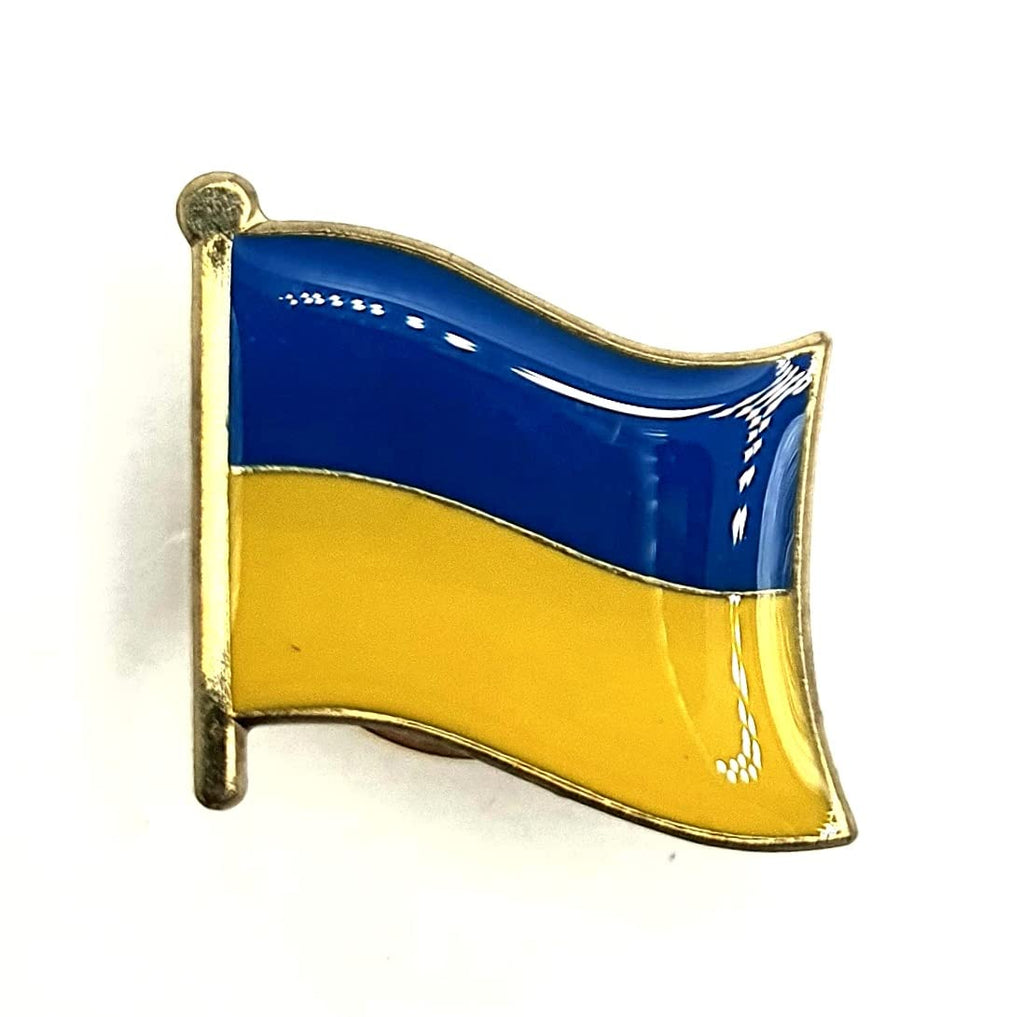 Ukraine Ukranian Metal Country Enamel Flag Pin Badge