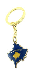 SNS Components Kosovo Kosovan Balkan Gold Key Ring Chain Country Flag Metal Enamel Keyring