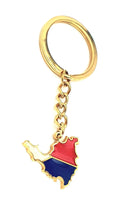 Saint Martin Sint Maarten Map Outline Caribbean Gold Country Flag Country Flag Key Ring Chain Metal Enamel Keyring