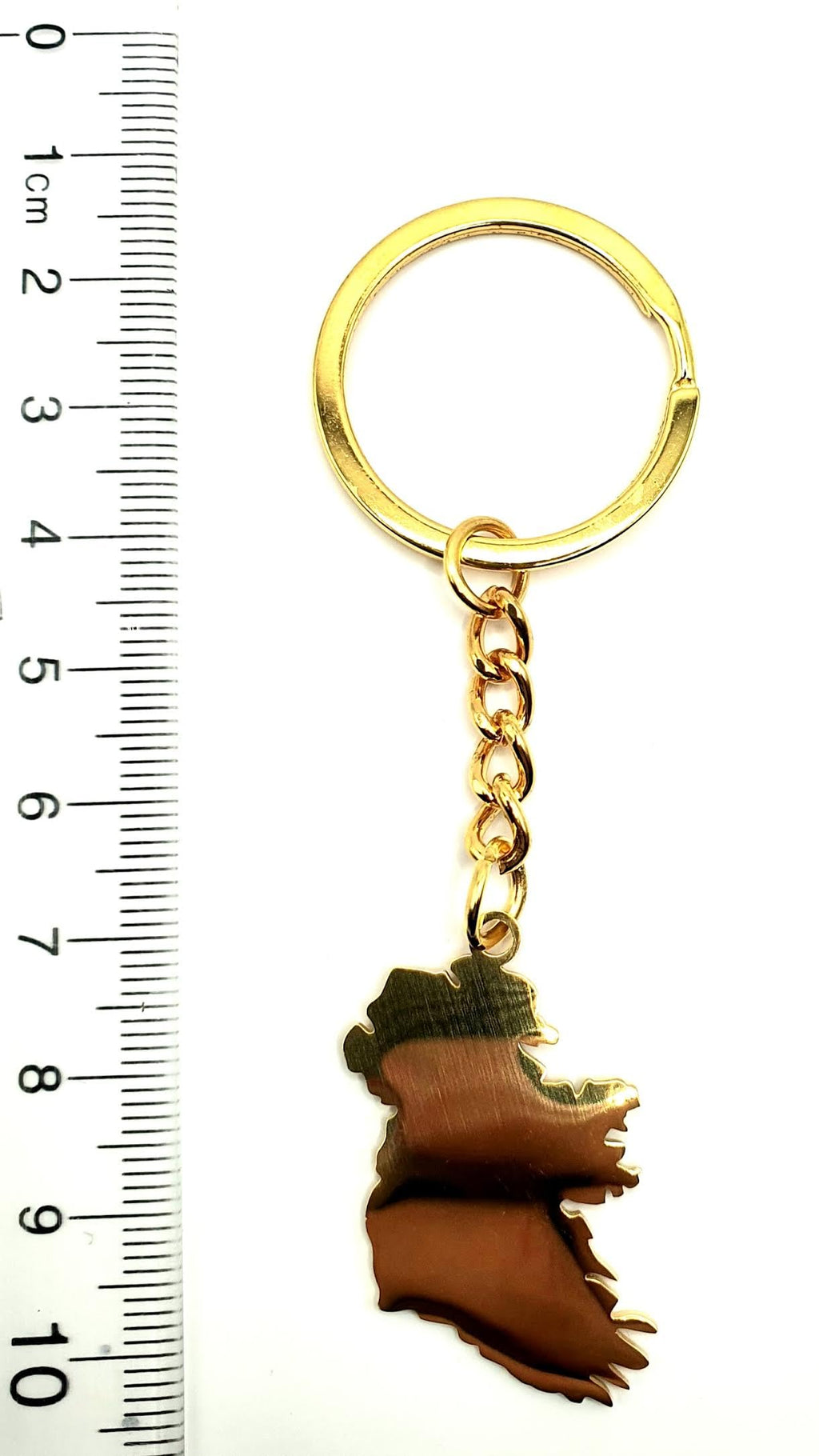 Ireland Irish Map Outline EU Europe Eire United Kingdom Gold Country Flag Country Flag Key Ring Chain Metal Enamel Keyring