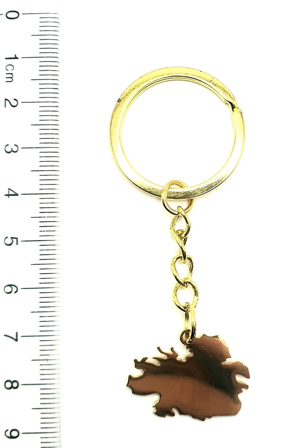 Antigua and Barbuda Caribbean Gold Country Map Flag Key Ring Chain Metal Enamel Keyring