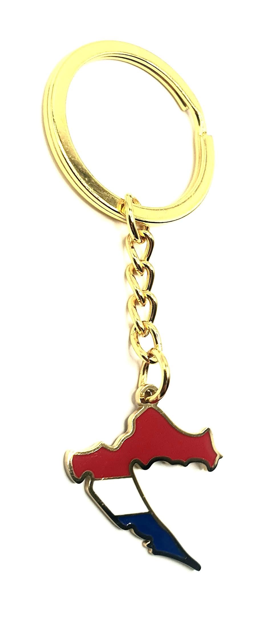 SNS Components Croatia Croatian Europe EU Balkan European Gold Key Ring Chain Country Flag Metal Enamel Keyring