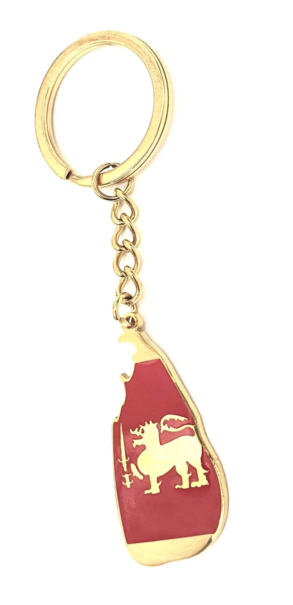 Sri Lanka Map Outline Gold Country Flag Key Ring Chain Metal Enamel Keyring