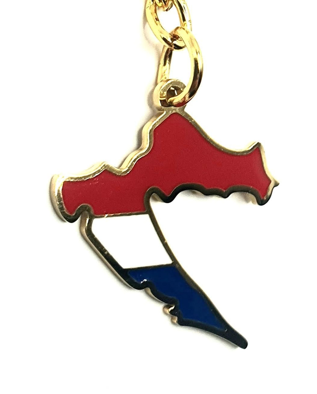 SNS Components Croatia Croatian Europe EU Balkan European Gold Key Ring Chain Country Flag Metal Enamel Keyring