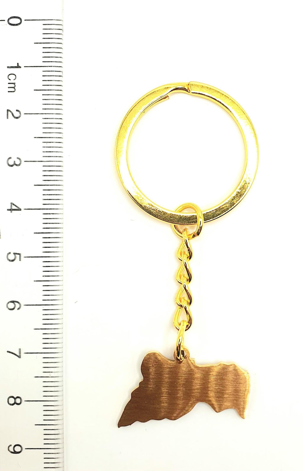 SNS Components Central African Republic Africa Gold Key Ring Chain Country Flag Metal Enamel Keyring