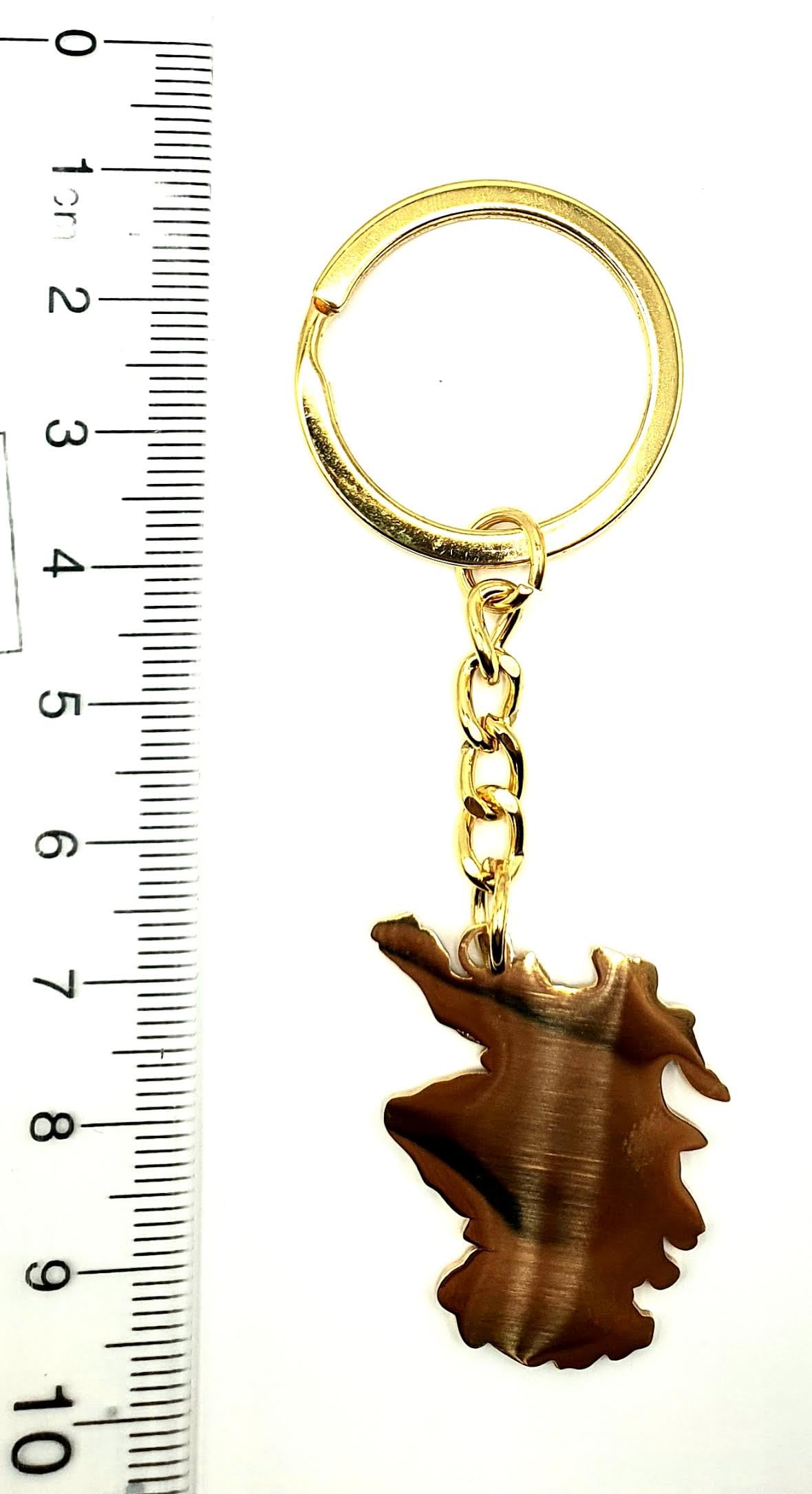 Scotland Scottish Saltire Map Outline United Kingdom Gold Country Flag Key Ring Metal Enamel Keyring
