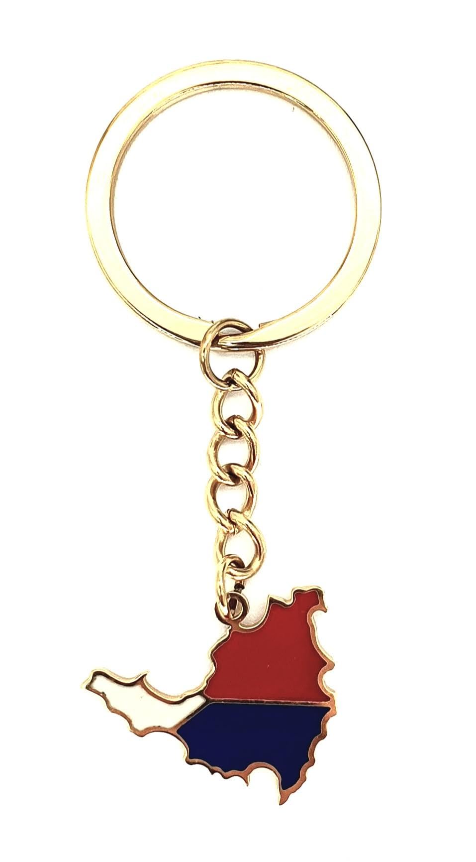 Saint Martin Sint Maarten Map Outline Caribbean Gold Country Flag Country Flag Key Ring Chain Metal Enamel Keyring