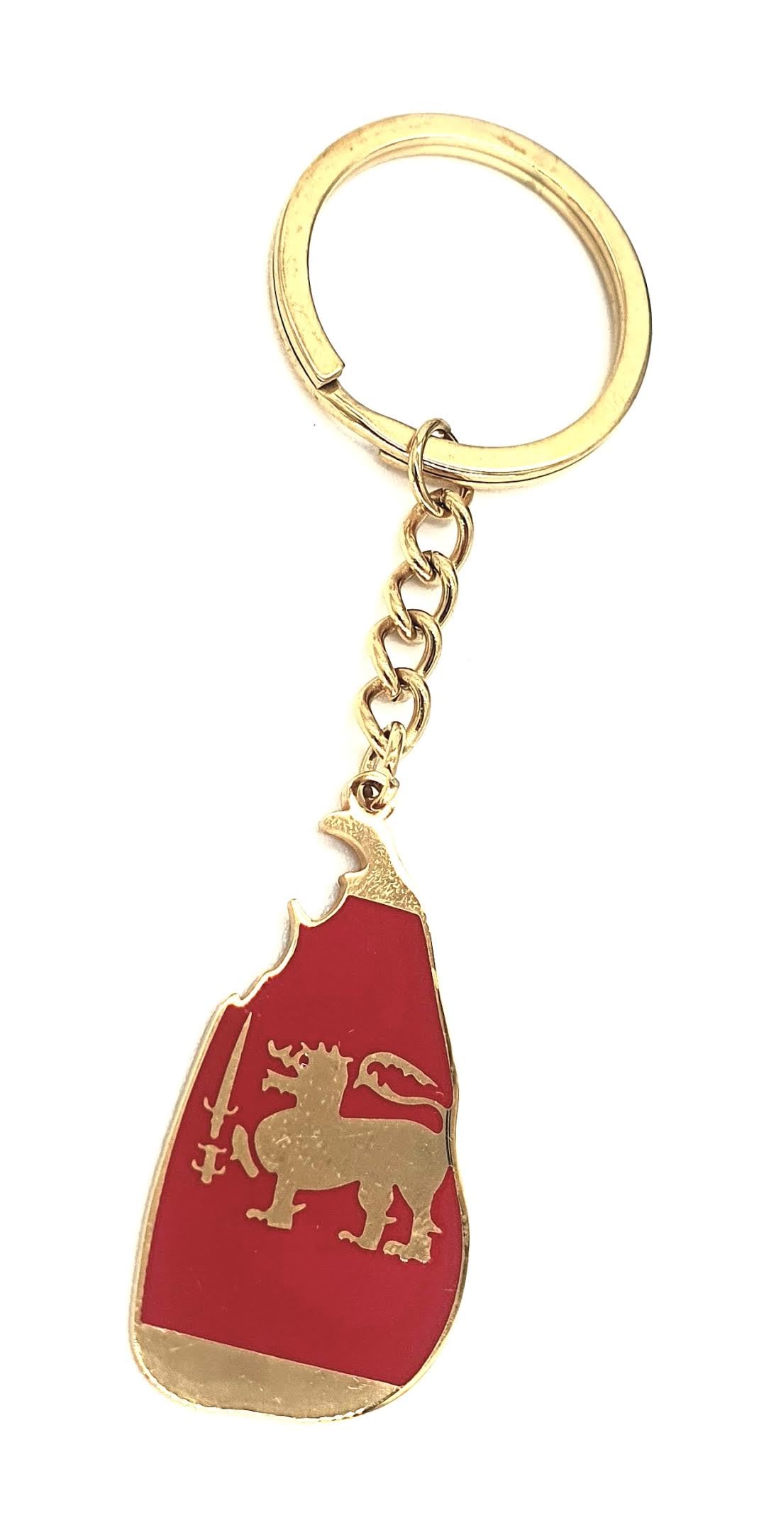 Sri Lanka Map Outline Gold Country Flag Key Ring Chain Metal Enamel Keyring