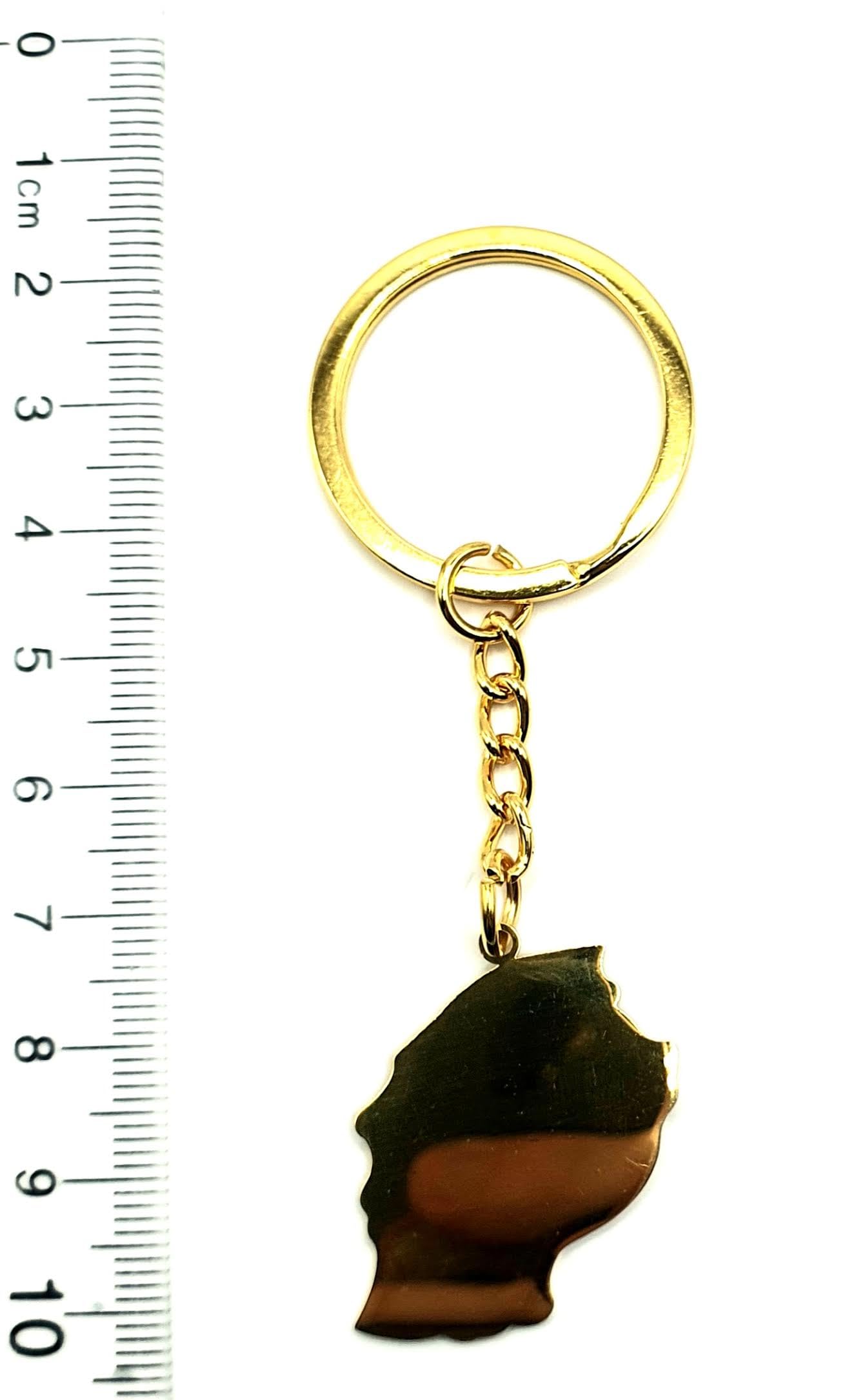 Tanzania East Africa Gold Key Ring Chain Country Flag Metal Enamel Keyring