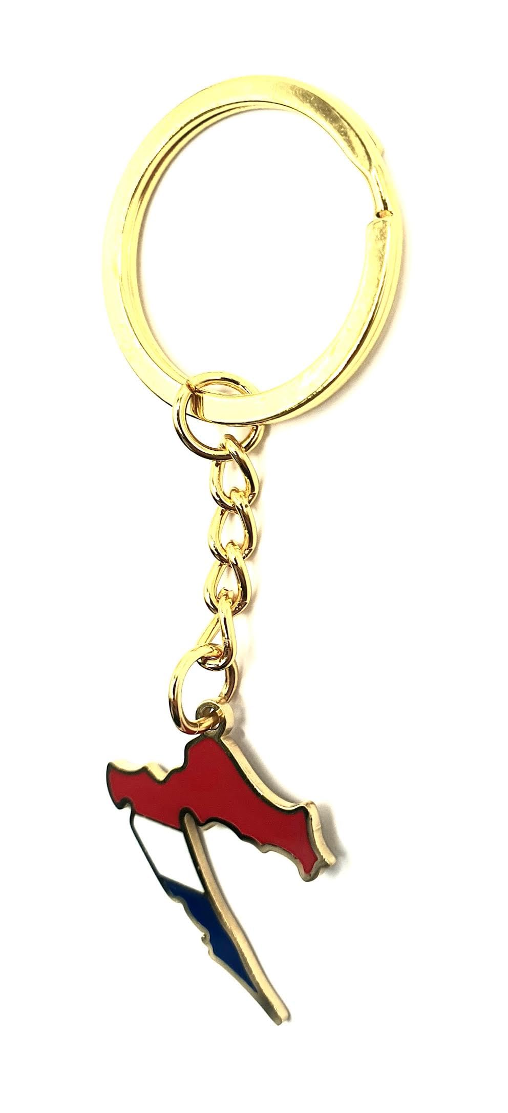 SNS Components Croatia Croatian Europe EU Balkan European Gold Key Ring Chain Country Flag Metal Enamel Keyring