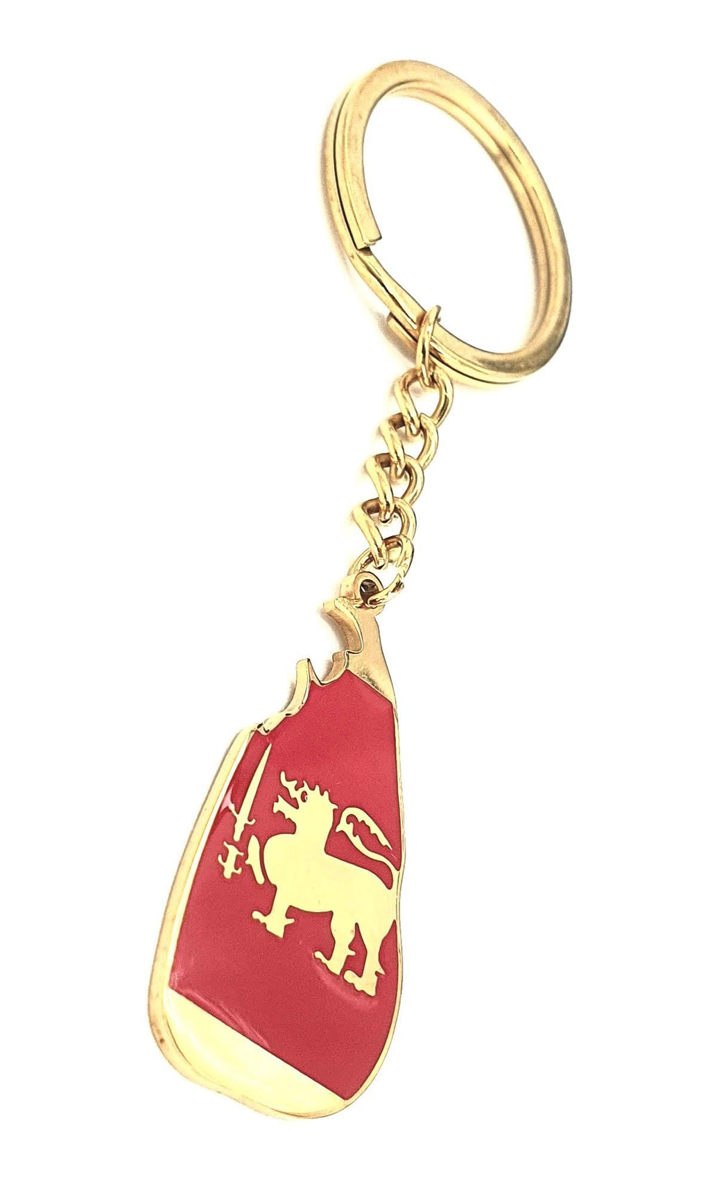 Sri Lanka Map Outline Gold Country Flag Key Ring Chain Metal Enamel Keyring
