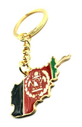 Afghanistan Afghan Middle East Gold Country Flag Key Ring Metal Enamel Keyring