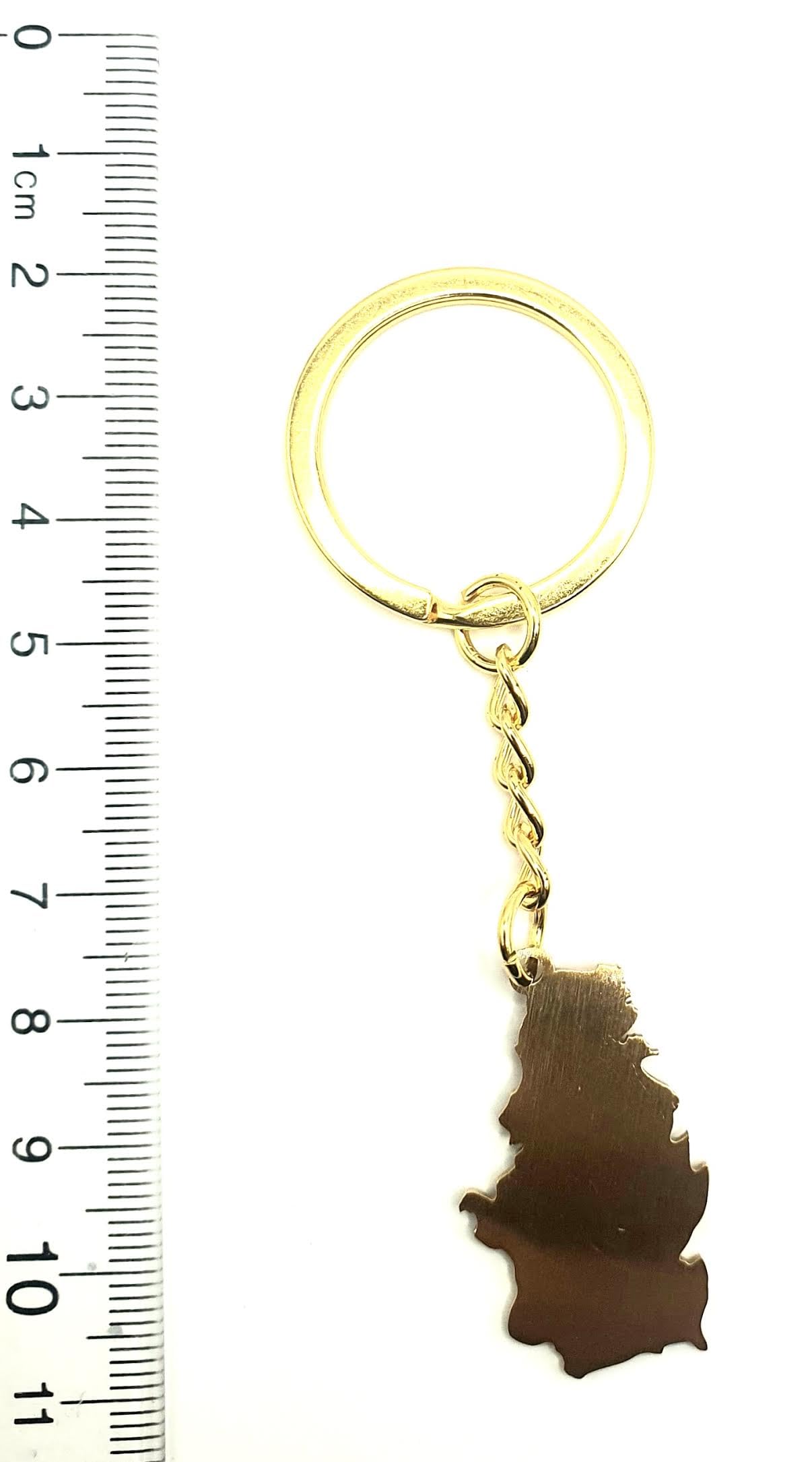 Serbia Serbian Europe Eastern Gold Key Ring Chain Country Flag Metal Enamel Keyring