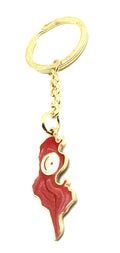 SNS Components Tunisia Tunisian Africa African Gold Country Flag Key Ring Metal Enamel Keyring